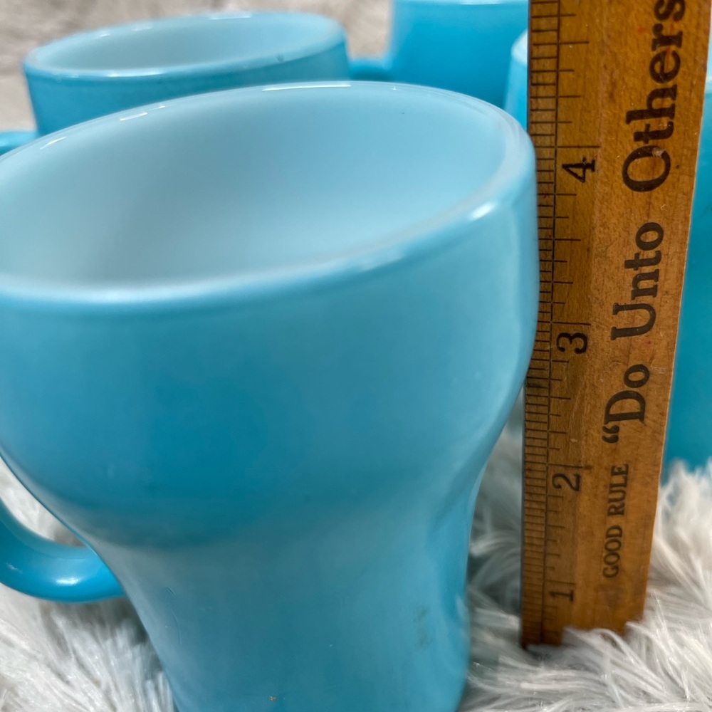 ⭐️Fire King Anchor Hocking Bonnie Blue Soda Mugs Vintage Great Condition - Picture 9 of 9
